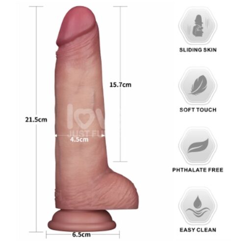 Sliding Skin Pro Dual Layer Silicone Dong 8.5in - Image 5