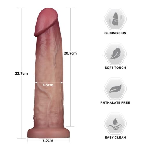 Sliding Skin Pro Dual Layer Silicone Dong 9in - Image 7
