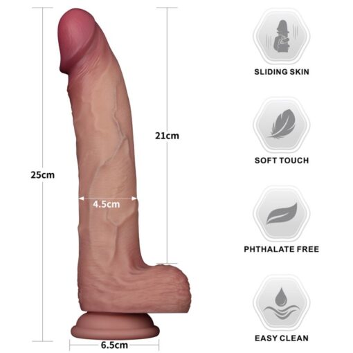 Sliding Skin Pro Dual Layer Silicone Dong 10in - Image 7